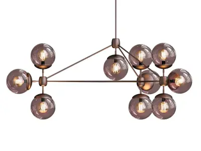 Modo chandelier 10 globes bronze smoke von Roll Hill 3D model
