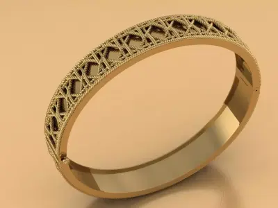 The Aurelian Lattice Bangle Bracelet jewelry 3D model - for Her 3D print model