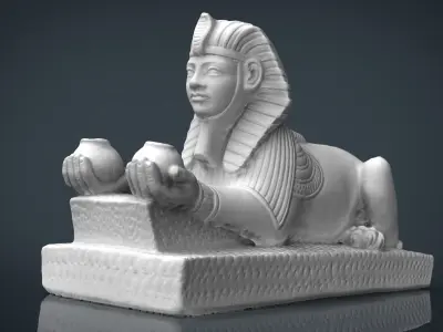 Egyptian Sphinx Low-poly 3D model