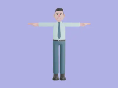 Stylized 3D Male Financial Analyst Character - Business 3D Model 3D model