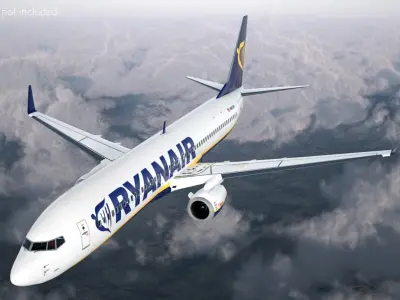  Ryanair Boeing 737-900 with Interior Rigged for Maya 