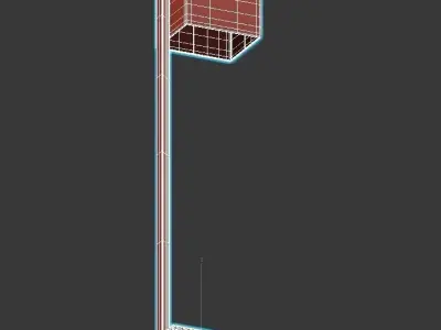 SEIZE floor lamp with wooden base and shade 3D model