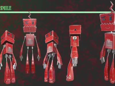 sci-fi -robot 01-robot smile 3D model