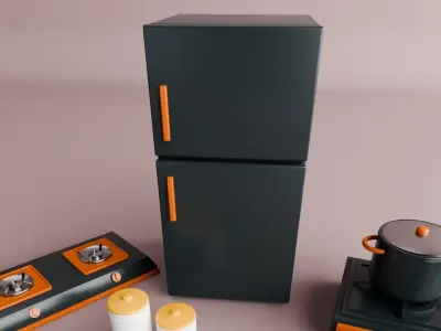 Comprehensive 3D Kitchen Appliance and Utensil Set Free low-poly 3D model