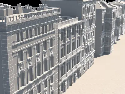 Buildings on street 3D model