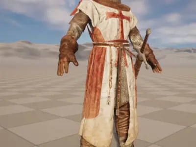 Crusader Knight Low-poly 3D model purchase