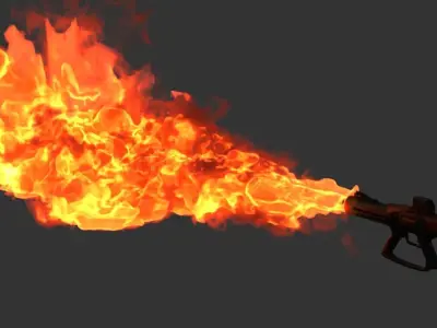 Sci Fi Flame Thrower Low-poly 3D model