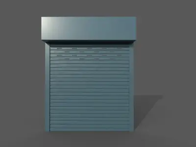 Metal industrial door Low-poly 3D model