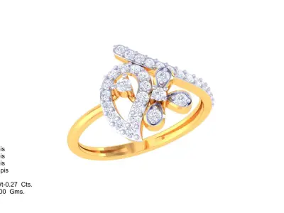 Women Ring  Render 3dm STL OBJ FBX Details 3D print model 160