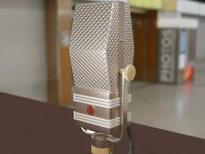 Retro AEA A440 Phantom Microphone Low-poly 3D model