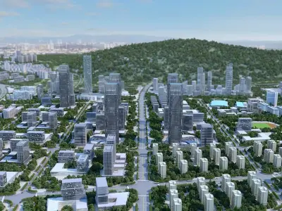 3D model Urban Architecture Block Landscape Animation 3D model 3D model