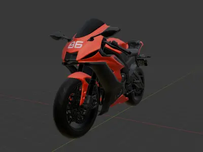 YZF R6 Motor Cycle Low-poly 3D model