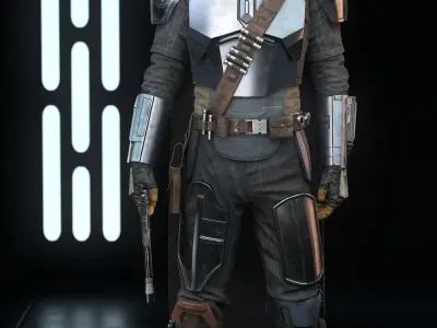 Mandalorian Realistic 3D Model Low Poly star wars armor Low-poly 3D model