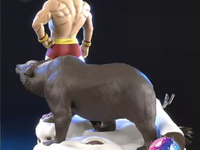 Zangief Street Fighter Statue Figurine stl printable 3D print model
