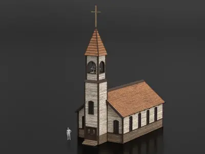 West Wild Church 02 Low-poly 3D model