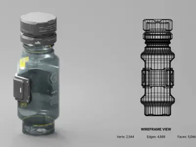 Cyberpunk Bottles 1 3D model