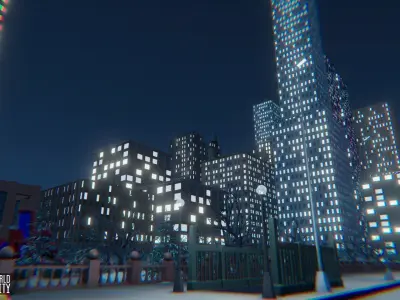 LOW POLY WORLD - MODULAR CITY Low-poly 3D model