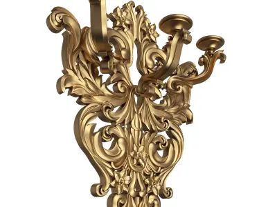 Classic Wall Chandelier 03 Low-poly 3D model