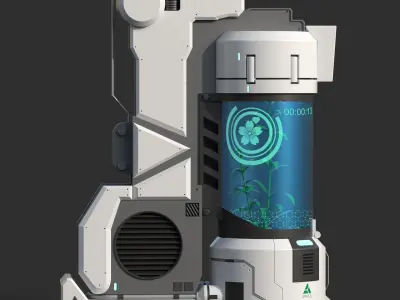 Sci-fi Plant Laboratory Container  Low-poly 3D model