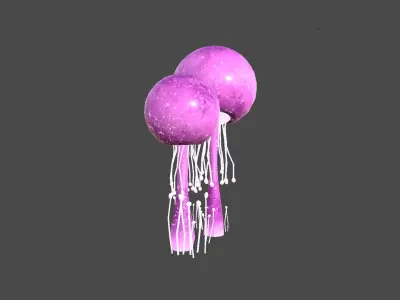 Fantasy Mushroom E07 Pink - Scene Backdrop Design Low-poly 3D model