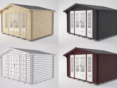 Wooden garden shed2 3D model