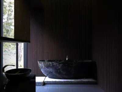 Modern Bathroom Scene 3D model