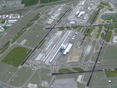 Detroit Airport 12km Low-poly 3D model