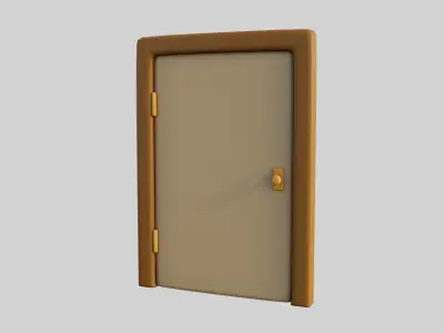 Cartoon Door 1a Low-poly 3D model