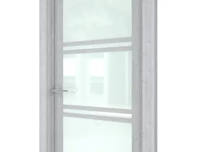 Door-037 interior door with glass panels 3D model