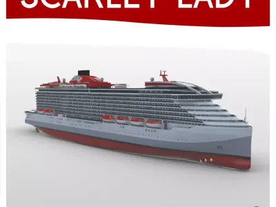 SCARLET LADY Virgin Voyages Cruise Ship 3d printable model  3D print model