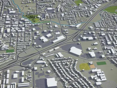 Vacaville - 3D City Model Low-poly 3D model