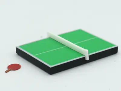 miniature Ping pong table with sliding legs multi-color print  3D print model