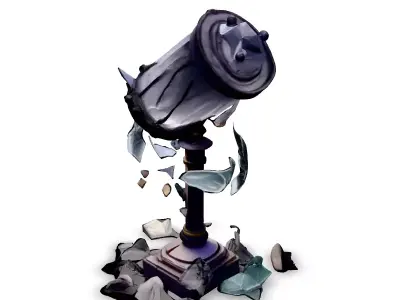 Broken Street Lamp 3D Model Low-poly 3D model