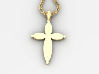 Light Gold 18K Cross Pendant 1CP091 3D print model