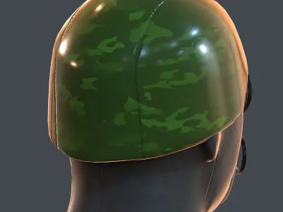 Gas mask helmet 3d model scifi Low-poly  Low-poly 3D model