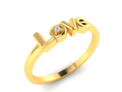 Diamond Ring For Women 3d Print Model 3D print model 47