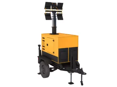 Mobile Construction Light Generator 3D model
