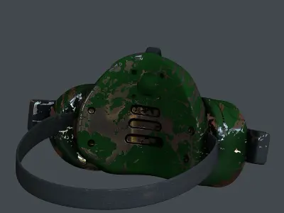 Gas mask helmet 3d model scifi Low-poly  Low-poly 3D model