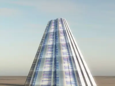 Elegant futuristic building 3D model