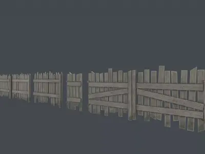 Wooden fencing 3D model