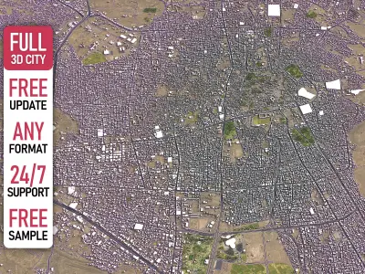 Sanaa - 3D City Model Low-poly 3D model