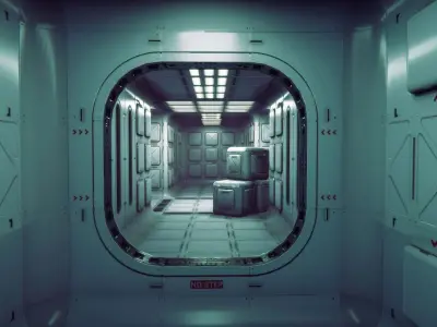 Sci-Fi  Level Design Corridor Blocks Modular Game-Ready PBR KIT Low-poly 3D model