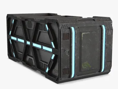 Sci-fi Container set of 3 V3 Low-poly 3D model