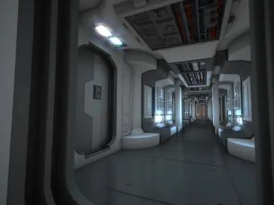 Spacecraft Corridor HD 3D model