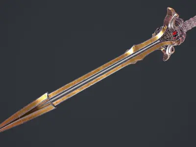 Fantasy Sword 16 3D Model Low-poly 3D model