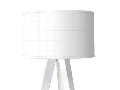 Maya Tripod Floor Lamp White and Light Oak 3D model