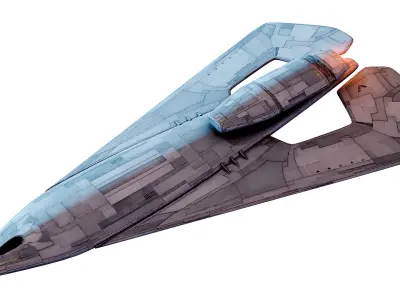Sci-Fi Rocket Ship Valkyrian Whisper Low-poly 3D model