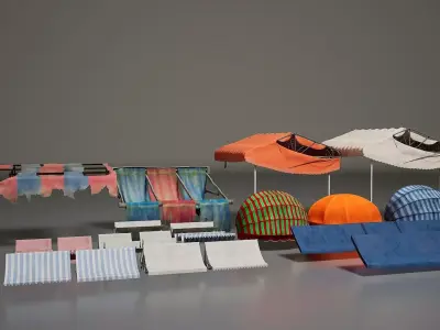 Awning Pack Low-poly 3D model