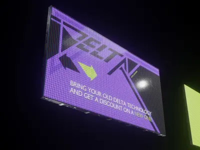 Modular TV screen Low-poly 3D model