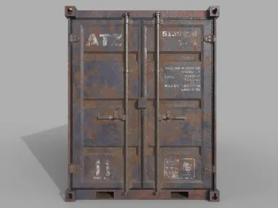 Rusty Shipping Container PBR Low-Poly Game Ready 3D Model Low-poly 3D model